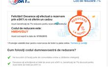 Folosirea codului de reducere la rezervare hotelieră